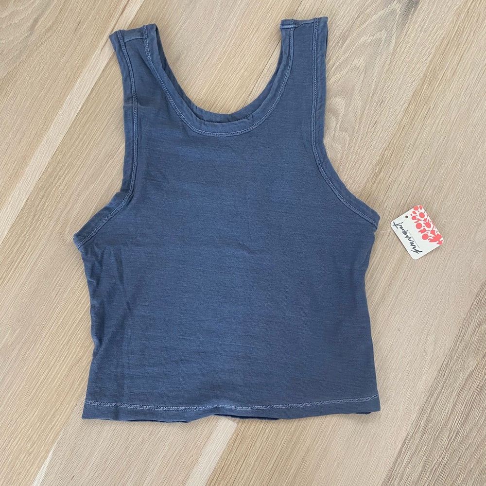bluish gray free people movement tank top NWT